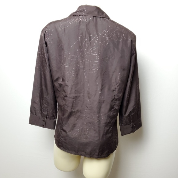 LIZ JORDAN BUTTON-UP WIDE-SLEEVE SIZE 10 - Picture 3 of 4